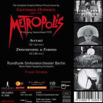 2CD Rundfunk-Sinfonieorchester Berlin: Metropolis: The Complete Motion Picture Score