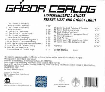 CD Gabor Csalog: Transcendental Etudes: Ferenc Liszt And György Ligeti