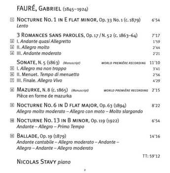 SACD Gabriel Fauré: Ballade, Nocturnes, Romances, Sonate Inédite, Mazurke Inédite