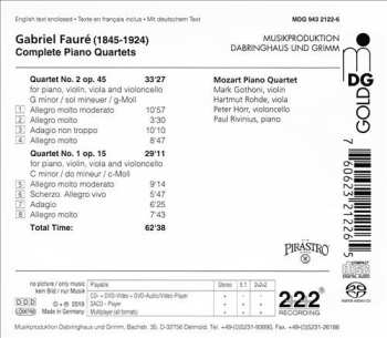 SACD Gabriel Fauré: Complete Piano Quartets