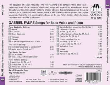 CD Gabriel Fauré: Songs For Bass Voice And Piano