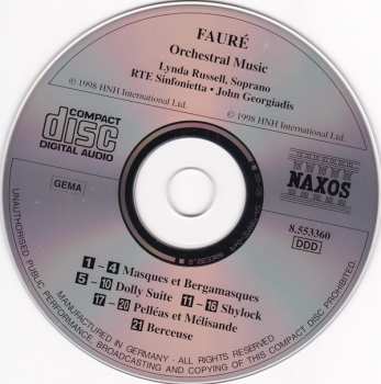 CD Gabriel Fauré: Orchestral Music