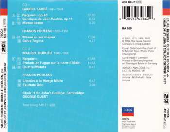 2CD Gabriel Fauré: Requiem / Cantique De Jean Racine / Requiem / Quatre Motets