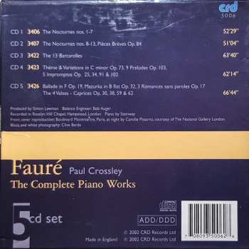 5CD/Dobozkészlet Gabriel Fauré: The Complete Piano Works