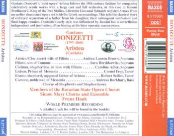 CD Gaetano Donizetti: Aristea