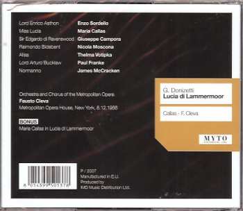 2CD Maria Callas: Lucia Di Lammermoor