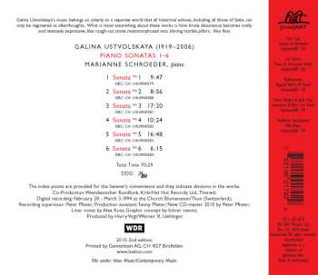 CD Galina Ustvolskaya: Piano Sonatas 1-6