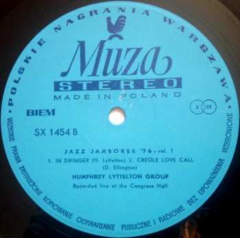 LP Humphrey Lyttelton And His Band: Jazz Jamboree '76 Vol.1