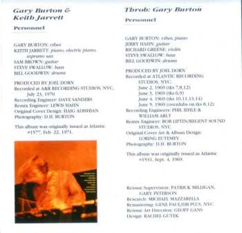 CD Keith Jarrett: Gary Burton & Keith Jarrett / Throb