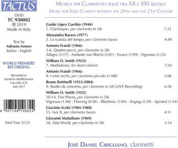 CD Giacinto Scelsi: Musica Per Clarinetto Solo Dal XX Al XXI Secolo