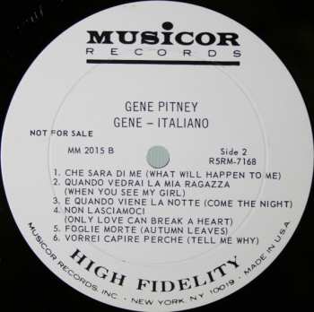 CD Gene Pitney: Gene Italiano