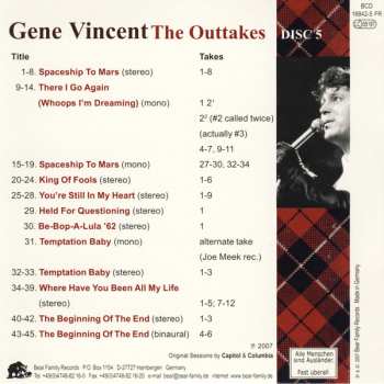 6CD/Dobozkészlet Gene Vincent: The Outtakes