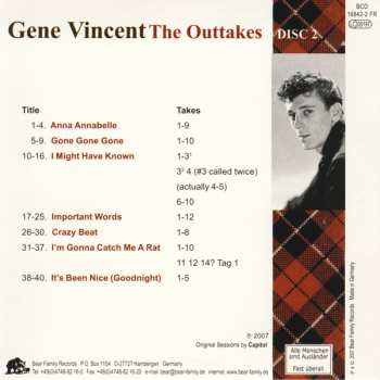 6CD/Dobozkészlet Gene Vincent: The Outtakes
