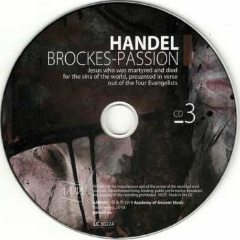 3CD/Dobozkészlet Georg Friedrich Händel: Brockes-Passion