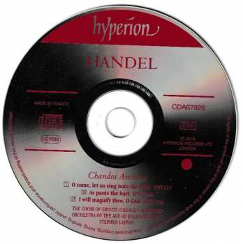 CD Georg Friedrich Händel: Chandos Anthems - I Will Magnify Thee · As Pants The Hart · O Come, Let Us Sing Unto The Lord