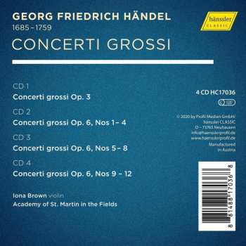 4CD/Dobozkészlet Georg Friedrich Händel: Concerti Grossi Op. 3 & 6 (Complete)
