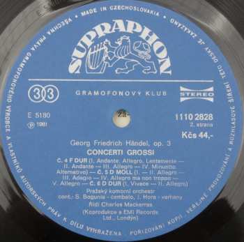 LP Prague Chamber Orchestra: Concerti Grossi, Op.3