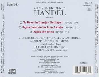CD Georg Friedrich Händel: Dettingen Te Deum • Zadok The Priest • Organ Concerto No 14