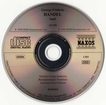 3CD/Dobozkészlet Georg Friedrich Händel: Saul