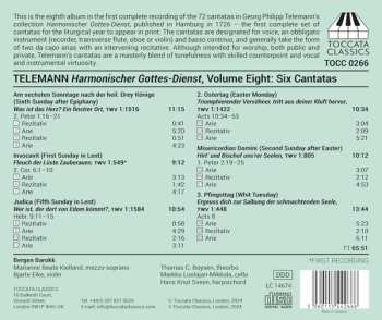 CD Georg Philipp Telemann: Harmonischer Gottes-Dienst Volume 8: Six Cantatas For Middle Voice, Violin And Basso Continuo II