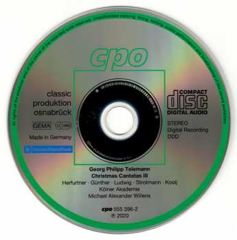 CD Georg Philipp Telemann: Christmas Cantatas III
