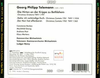 CD Georg Philipp Telemann: Christmas Oratorio; Christmas Cantatas 1761 & 1762