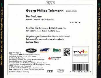 CD Georg Philipp Telemann: Der Tod Jesu