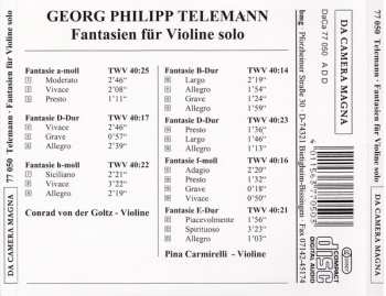 CD Georg Philipp Telemann: Fantasien Für Violine Solo
