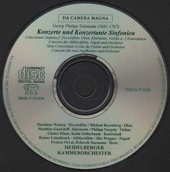 CD Georg Philipp Telemann: Konzerte & Konzertante Sinfonien