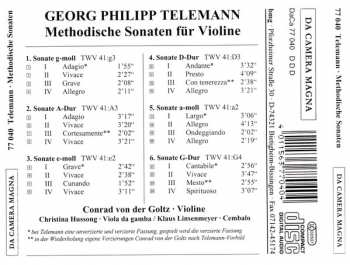 CD Georg Philipp Telemann: Methodische Sonaten für Violine und Basso Continuo