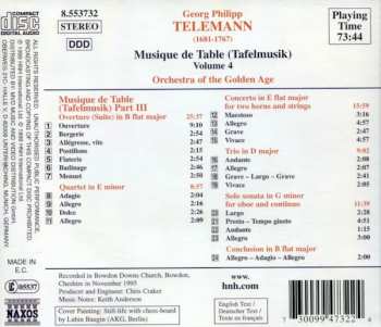 CD Georg Philipp Telemann: Musique De Table (Tafelmusik) Volume 4