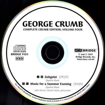 CD George Crumb: Complete Crumb Edition, Volume Four
