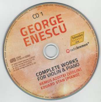 2CD George Enescu: Complete Works For Violin And Piano
