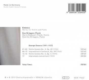 CD George Enescu: Works For Violin And Piano