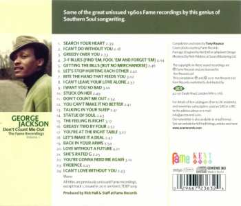 CD George Jackson: Don't Count Me Out. The Fame Recordings Volume 1