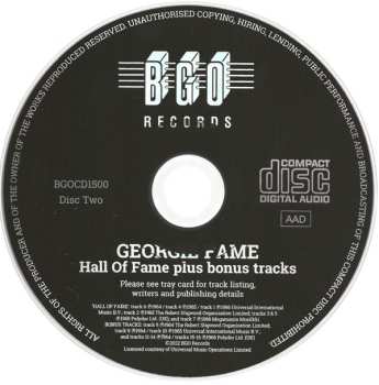 2CD Georgie Fame: Yeh Yeh / Get Away / Hall Of Fame Plus Bonus Tracks