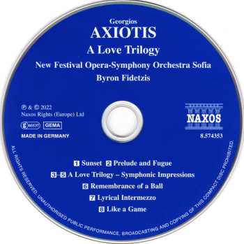 CD Georgios Axiotis: A Love Trilogy – Symphonic Impressions