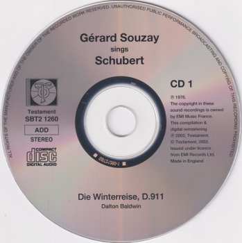 CD Franz Schubert: Die Winterreise, D.911 / Schwanengesang, D.957