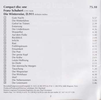 CD Franz Schubert: Die Winterreise, D.911 / Schwanengesang, D.957