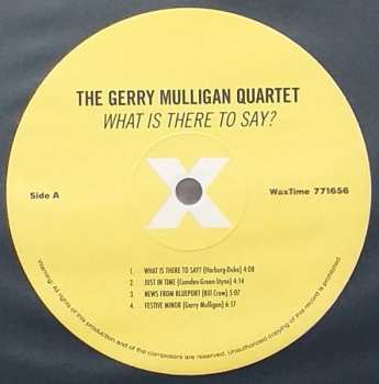 LP Gerry Mulligan Quartet: What Is There To Say? LTD