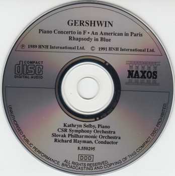 CD George Gershwin: Rhapsody In Blue • An American In Paris • Piano Concerto
