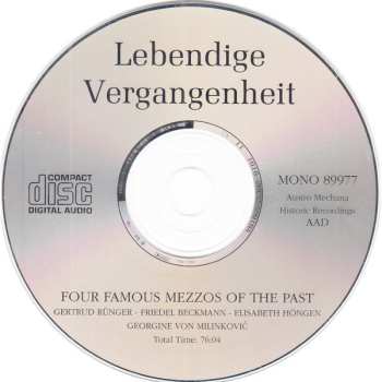 CD Elisabeth Höngen: Four Famous Mezzos Of The Past