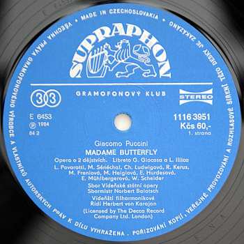 3LP/Dobozkészlet Giacomo Puccini: Madame Butterfly