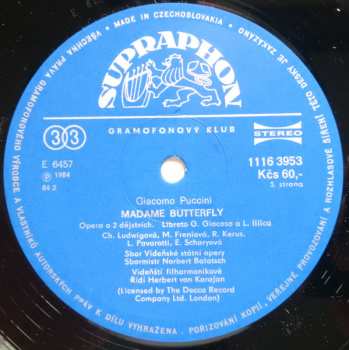 3LP/Dobozkészlet Giacomo Puccini: Madame Butterfly (3xLP + BOX + BOOKLET)