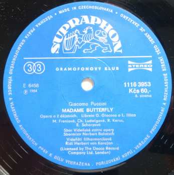 3LP/Dobozkészlet Giacomo Puccini: Madame Butterfly (3xLP + BOX + BOOKLET)