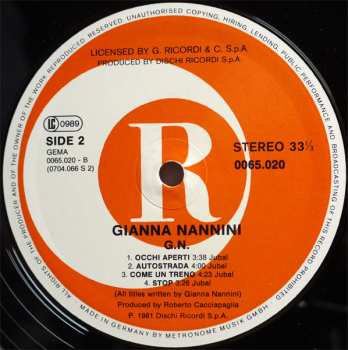 LP Gianna Nannini: G.N.