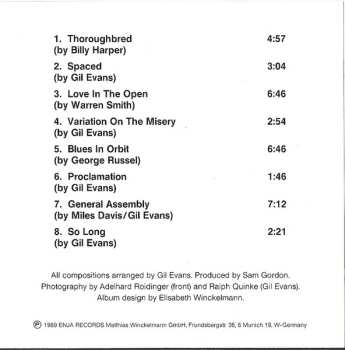CD Gil Evans: Blues In Orbit