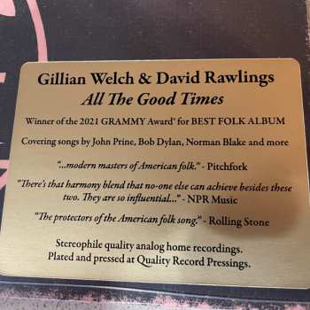 LP Gillian Welch: All The Good Times (Are Past & Gone)