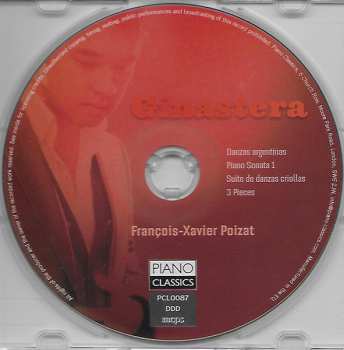 CD Alberto Ginastera: Danzas Argentinas ∙ Piano Sonata 1 ∙ Suite De Danzas Criollas ∙  3 Pieces