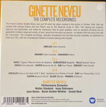 4CD/Dobozkészlet Ginette Neveu: The Complete Recordings